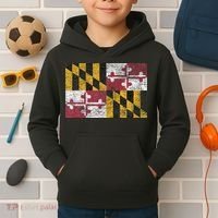 MARYLAND STATE FLAG ANNAPOLIS BALTIMORE CHESAPEAKE BAY Kids Hoodie thumb 2