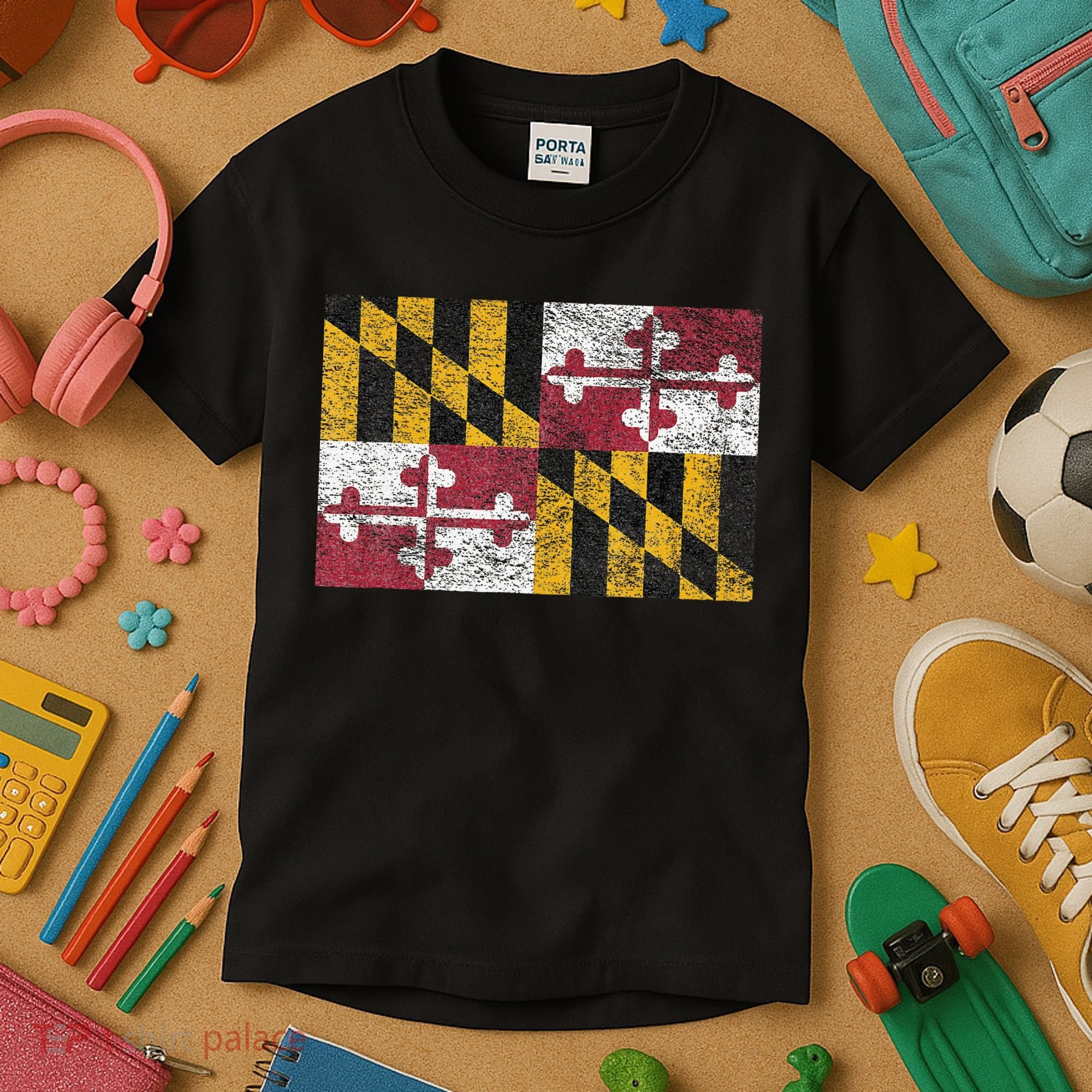 MARYLAND STATE FLAG ANNAPOLIS BALTIMORE CHESAPEAKE BAY Kids T-Shirt