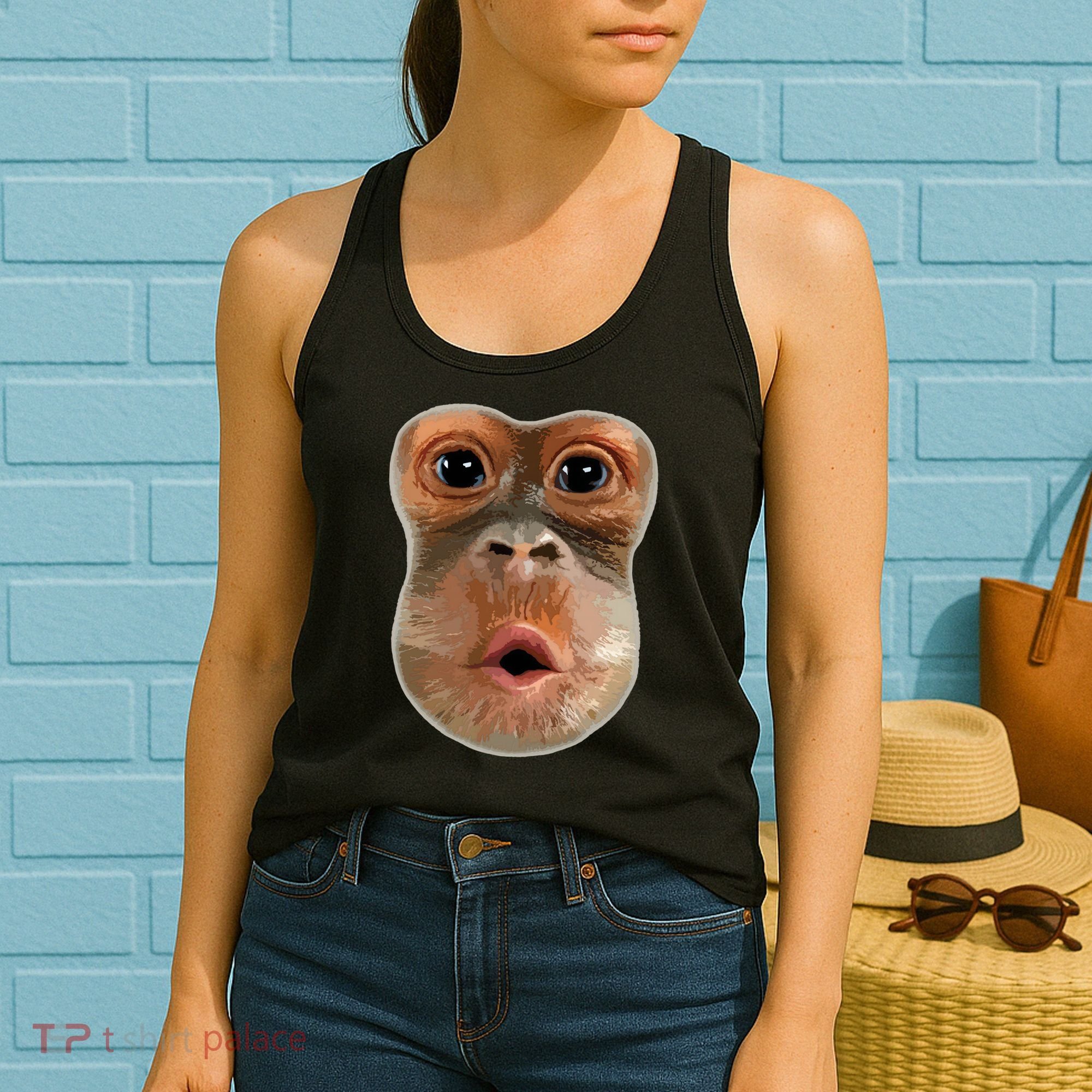 Monkey Stomach Funny Meme Cool Trending Viral Video Women's Tank Top