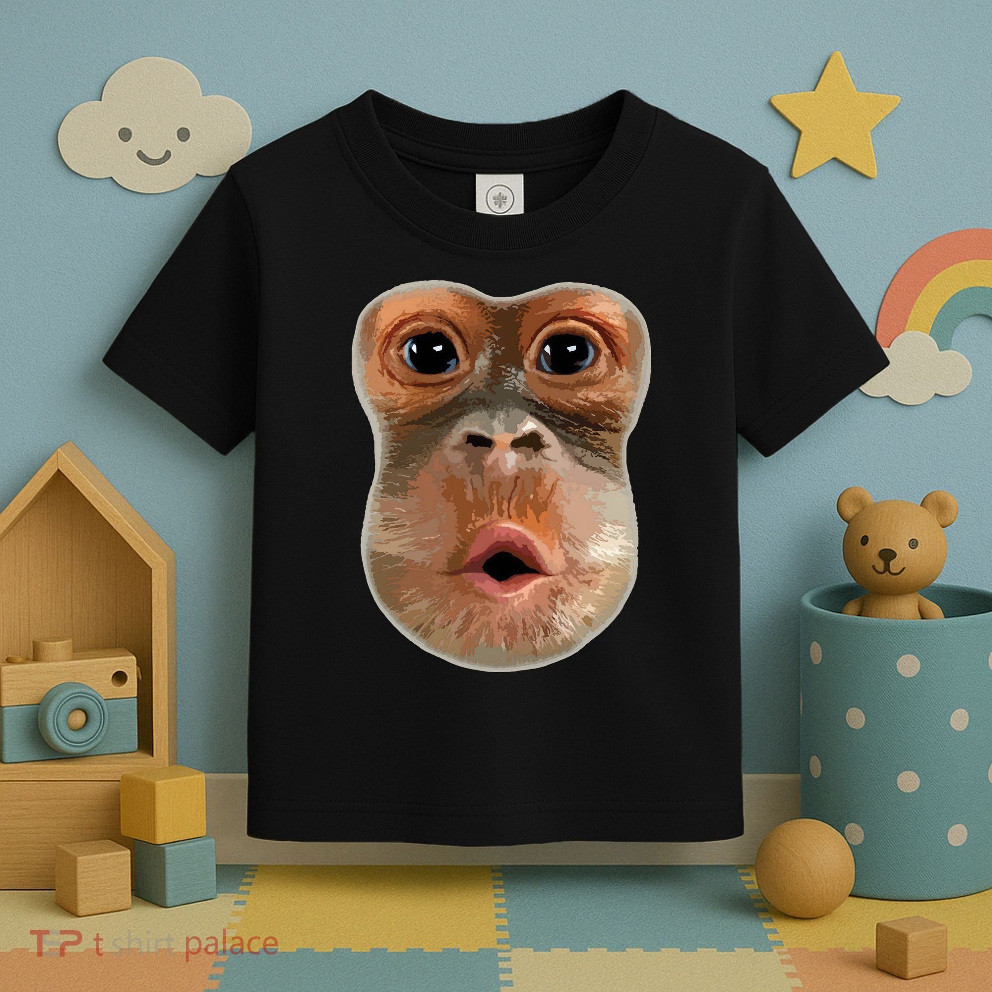 Monkey Stomach Funny Meme Cool Trending Viral Video Toddler T-Shirt