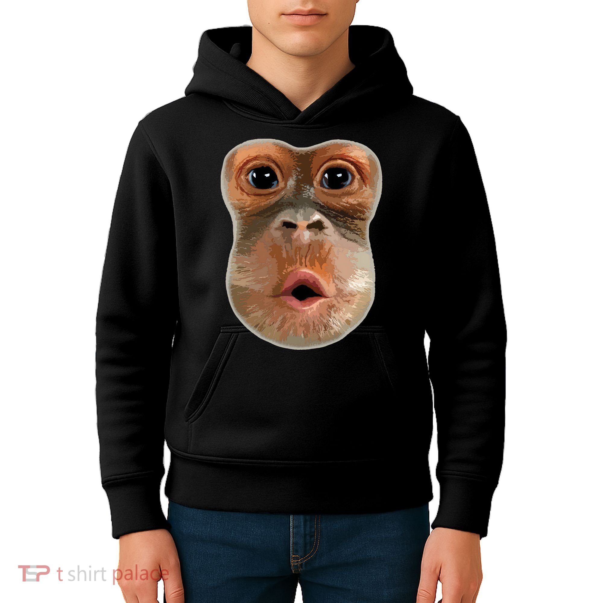 Monkey Stomach Funny Meme Cool Trending Viral Video Kids Hoodie