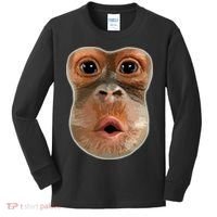 Monkey Stomach Funny Meme Cool Trending Viral Video Kids Long Sleeve Shirt thumb 0
