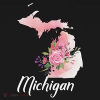Michigan S.T.A.T.E Floral Watercolor Map Funny Cute Gift. T-Shirt thumb 7