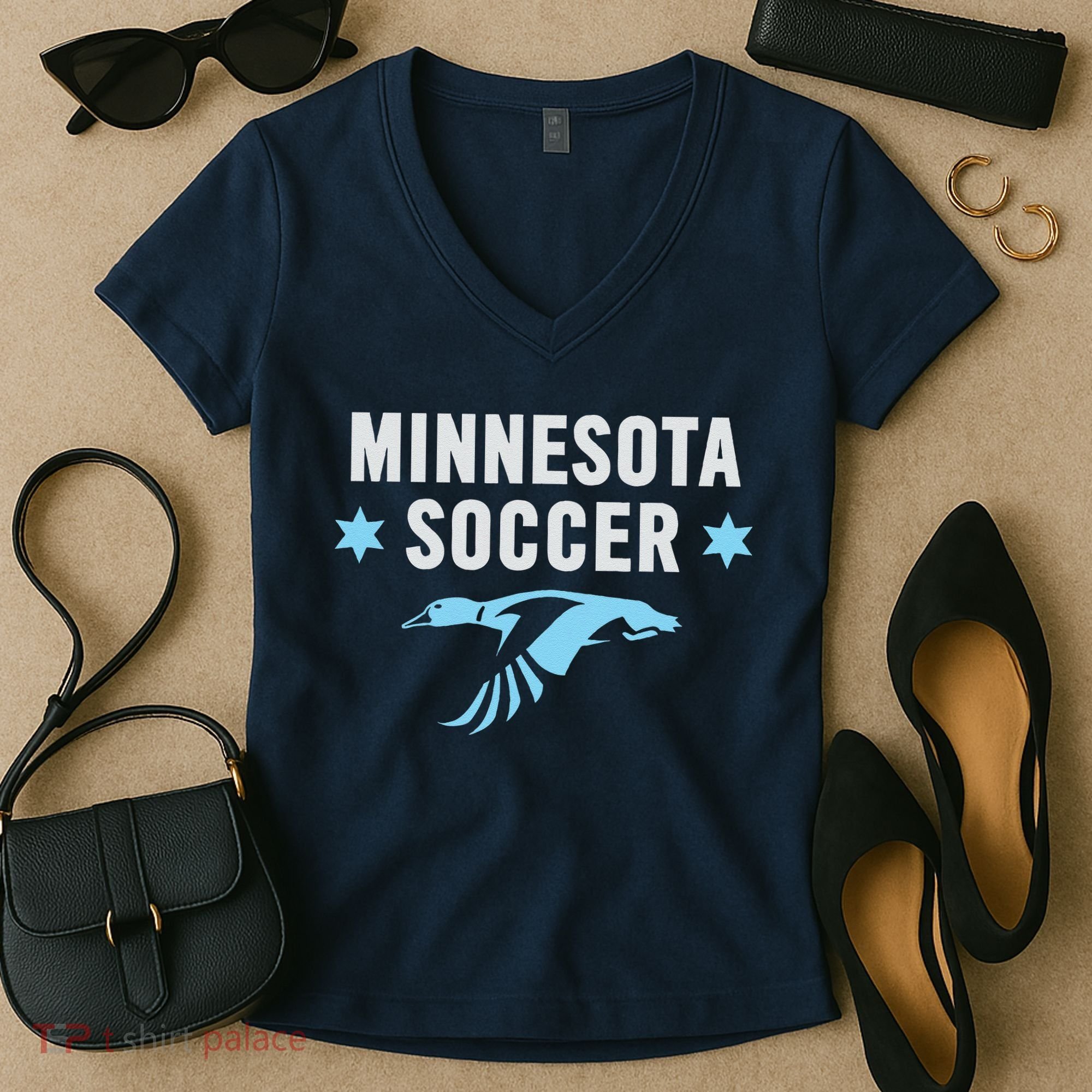 Minnesota Soccer Fan Gear Fc United Women's V-Neck T-Shirt