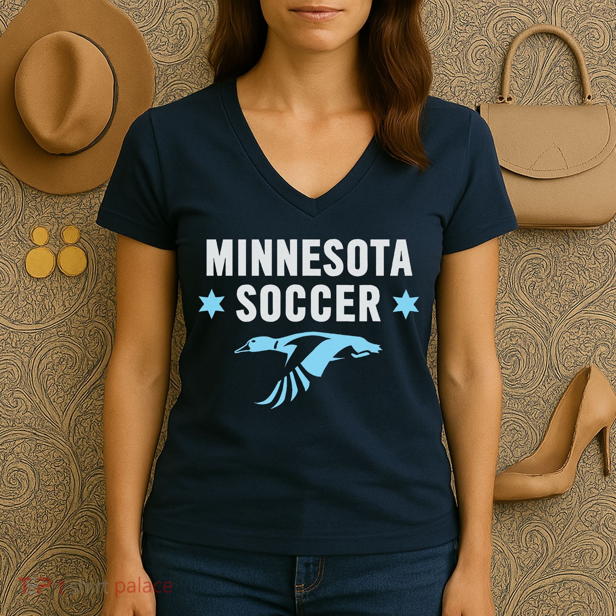 Minnesota Soccer Fan Gear Fc United Women's V-Neck T-Shirt