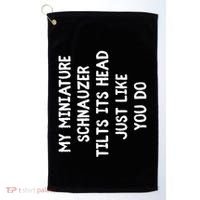 Miniature Schnauzer Funny Dog Lover Gift Cute Great Gift Golf Towel thumb 0