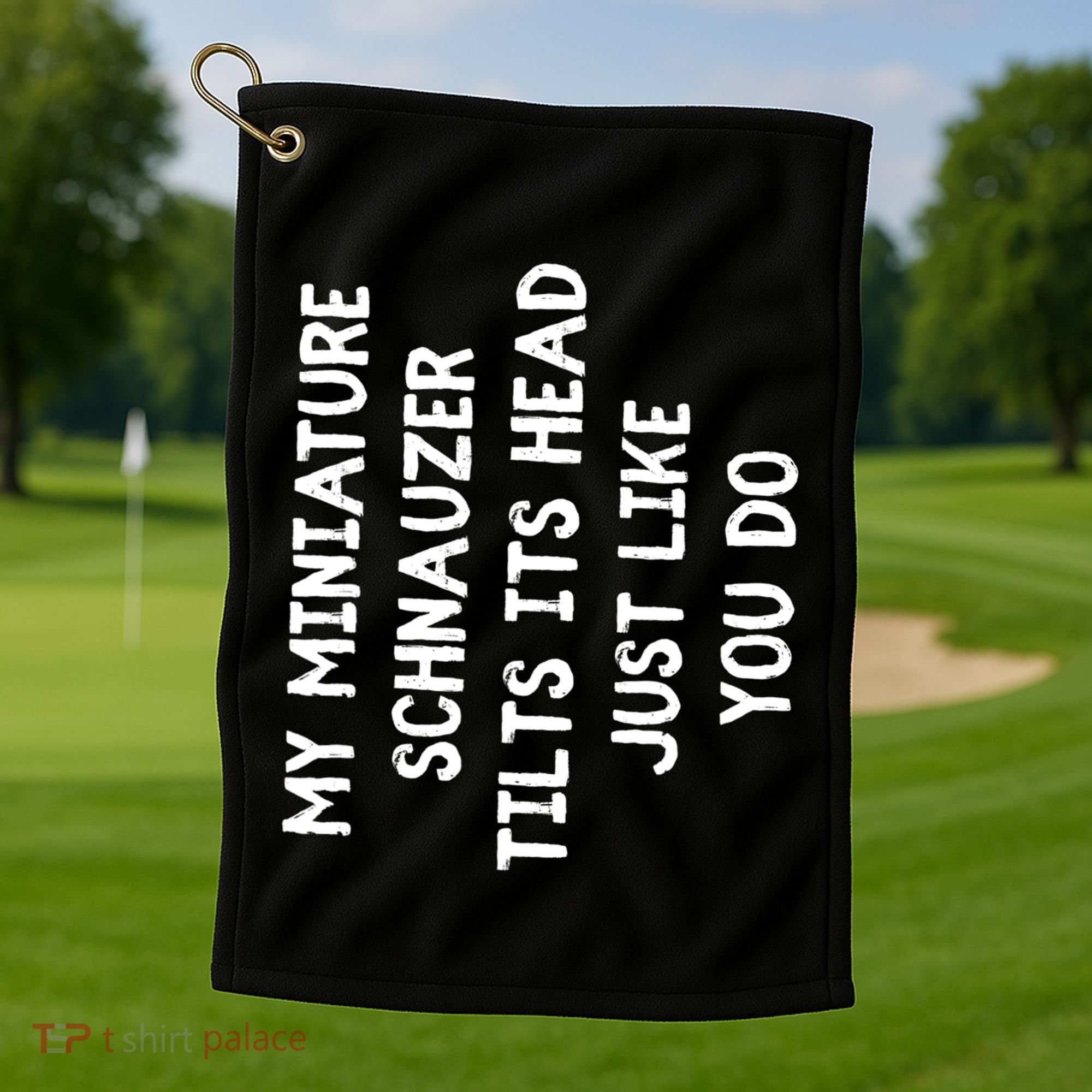 Miniature Schnauzer Funny Dog Lover Gift Cute Great Gift Golf Towel