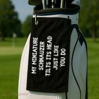 Miniature Schnauzer Funny Dog Lover Gift Cute Great Gift Golf Towel thumb 2