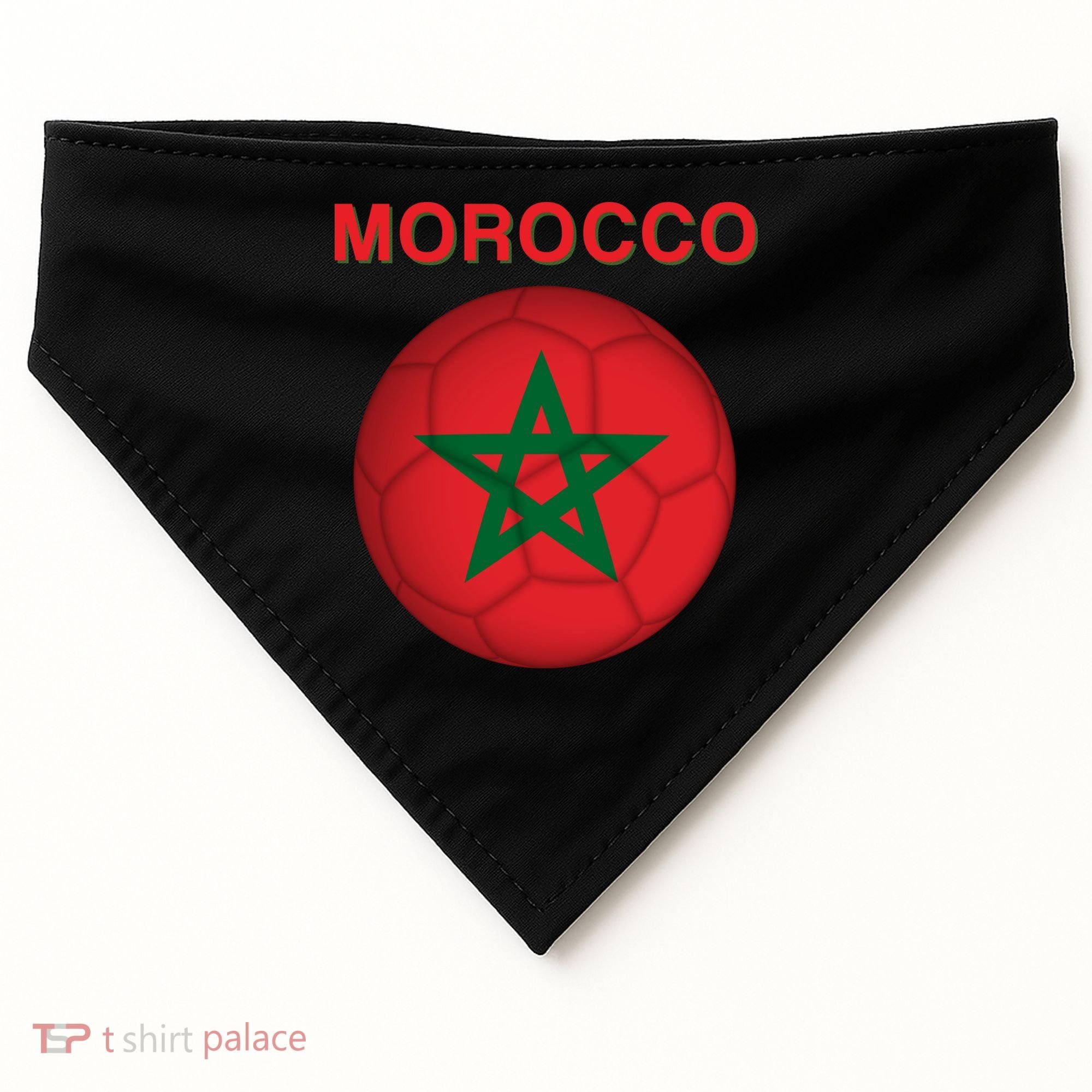 Morocco Soccer Football Moroccan Flag Gift USA-Made Doggie Bandana
