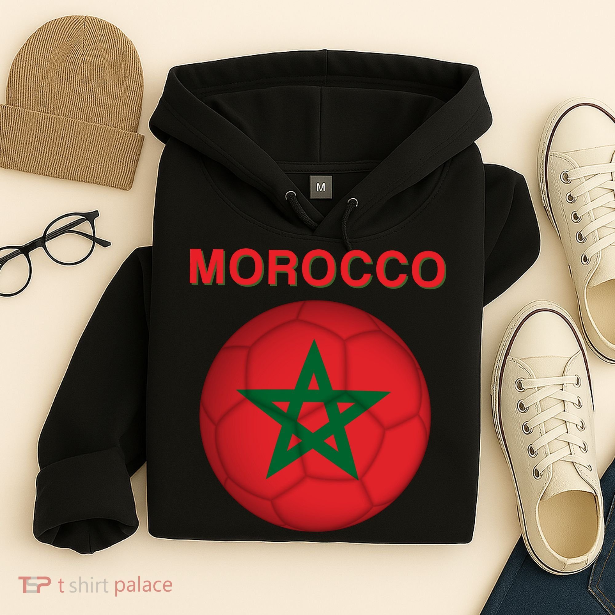 Morocco Soccer Football Moroccan Flag Gift Hoodie