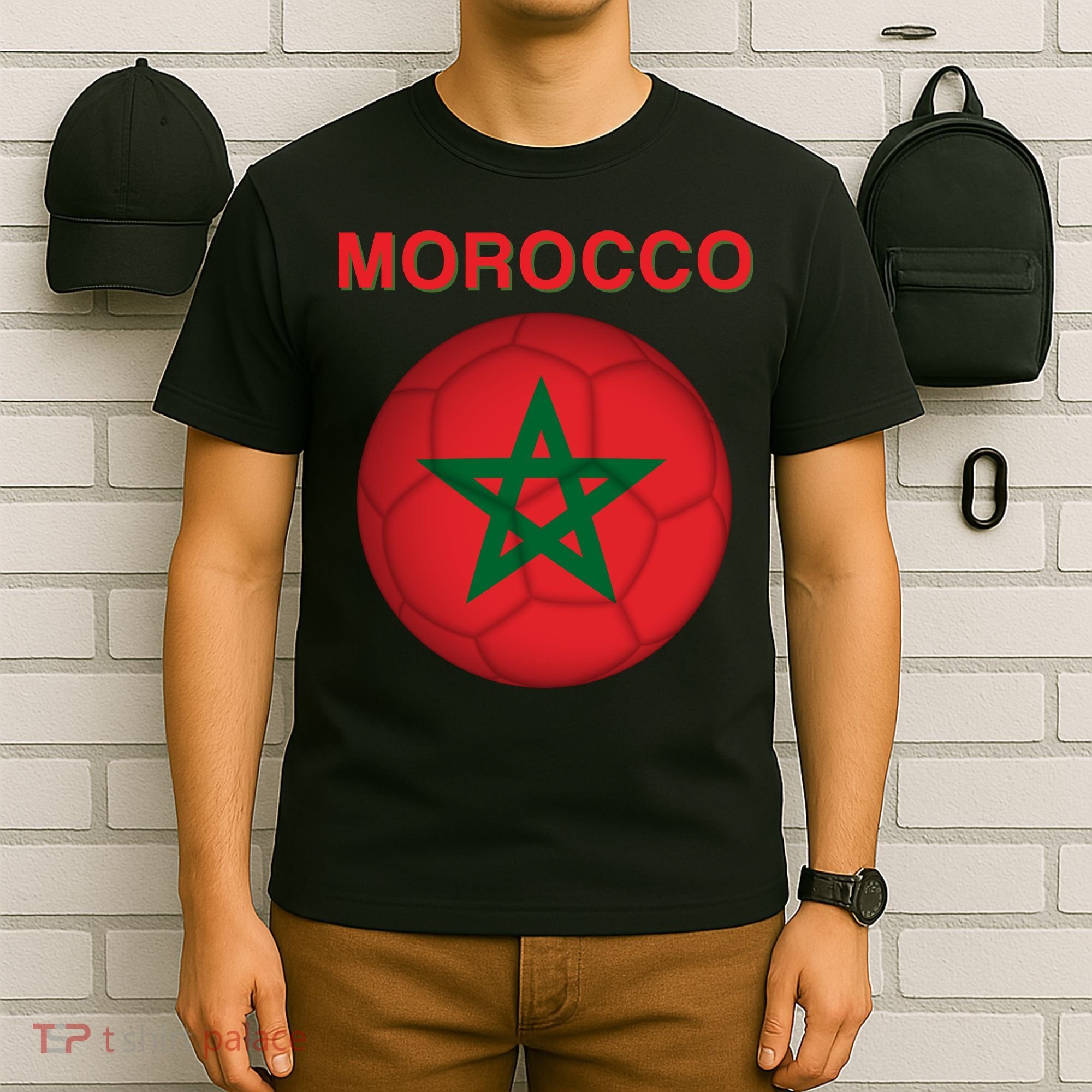Morocco Soccer Football Moroccan Flag Gift T-Shirt