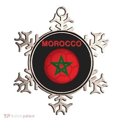 Morocco Soccer Football Moroccan Flag Gift Ornament