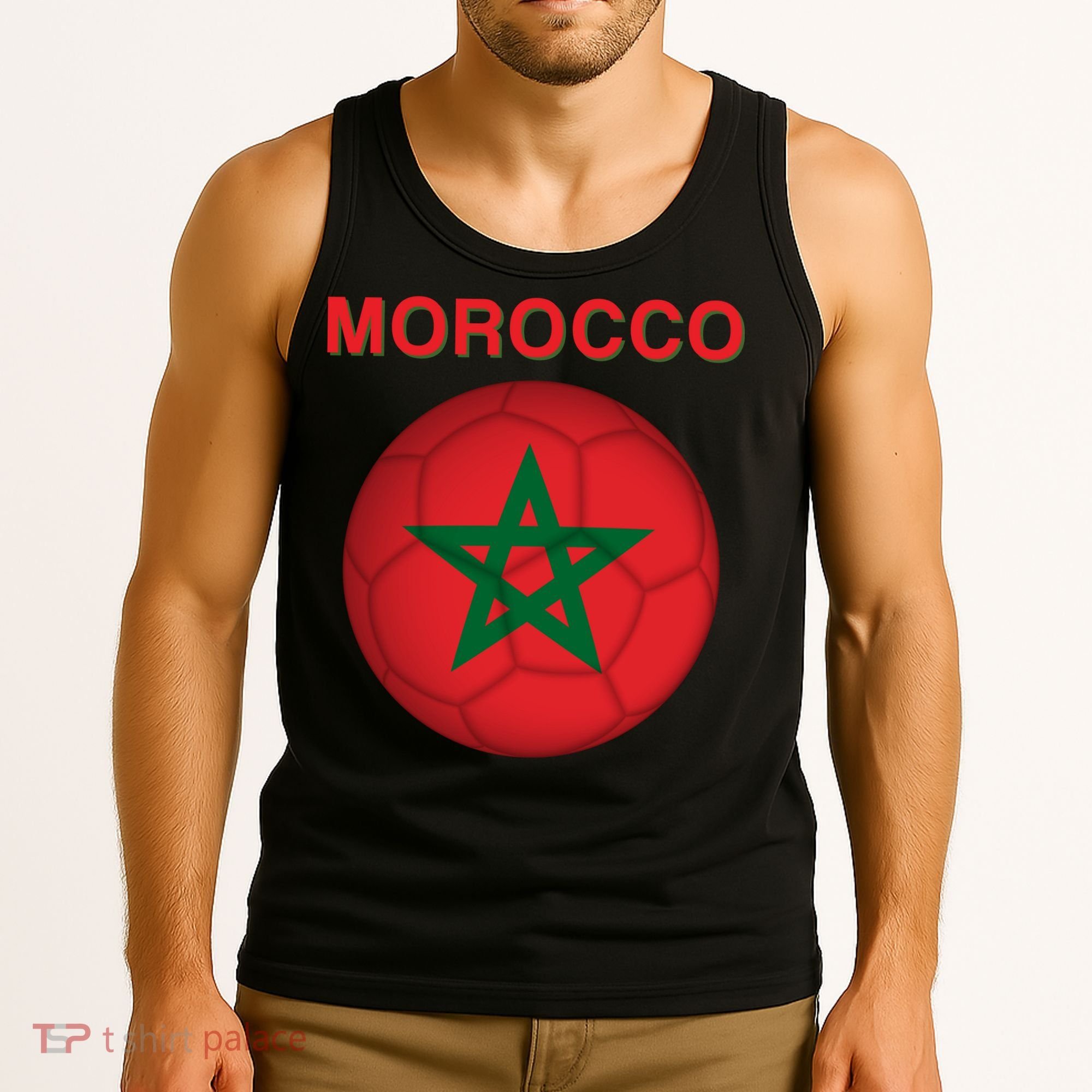 Morocco Soccer Football Moroccan Flag Gift Tank Top