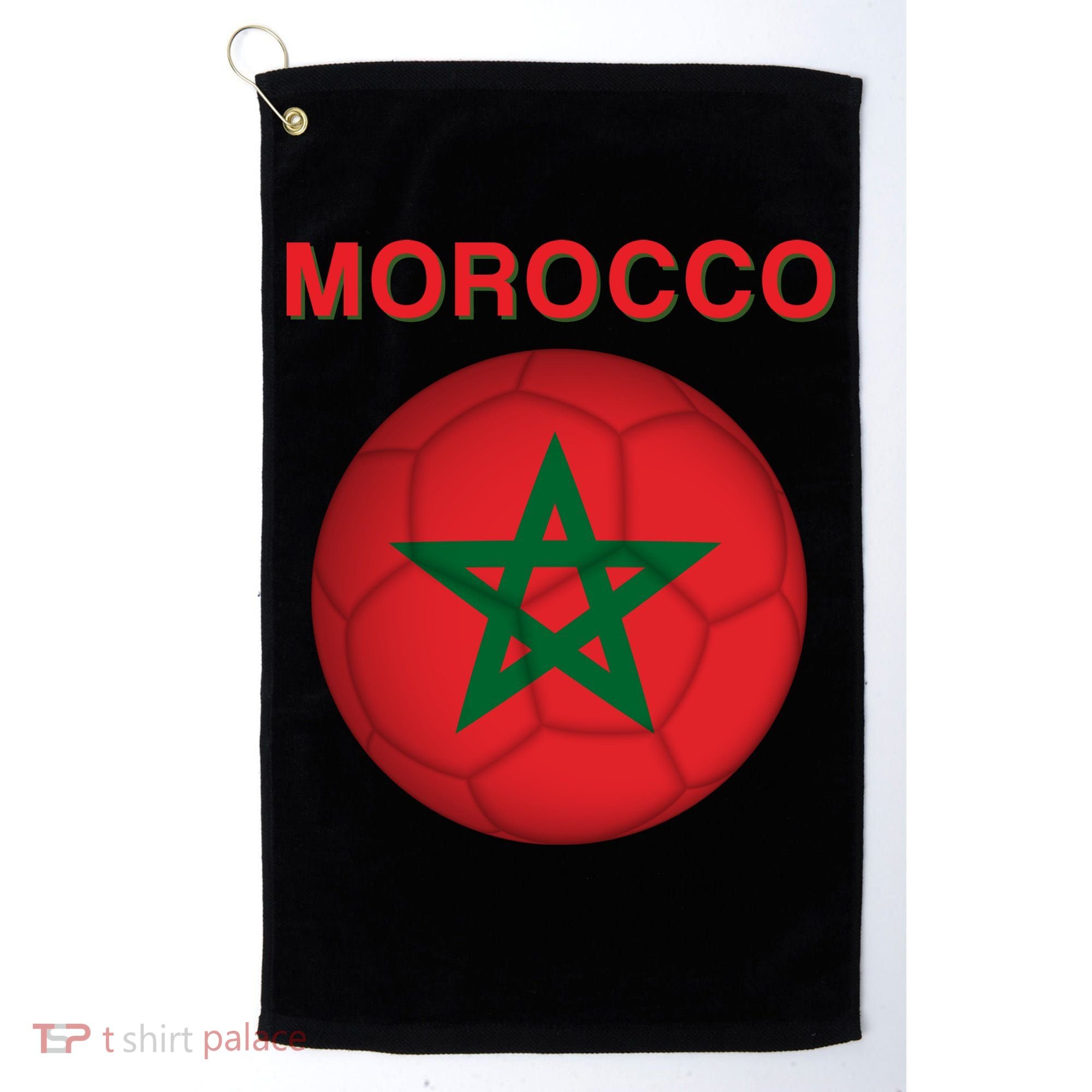 Morocco Soccer Football Moroccan Flag Gift Golf Towel