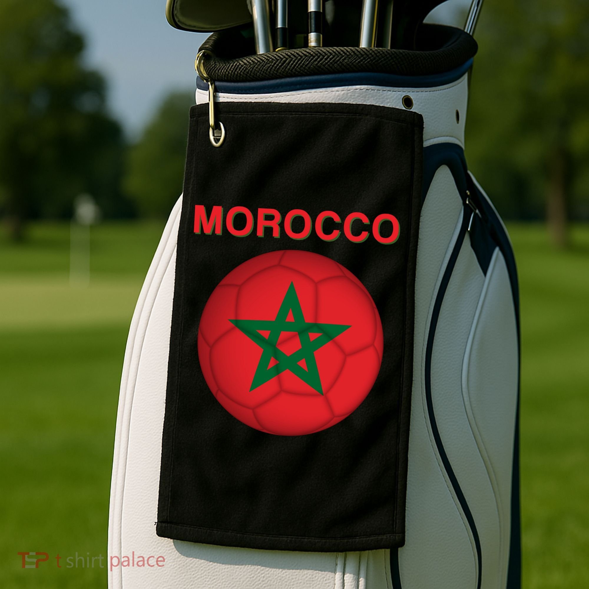 Morocco Soccer Football Moroccan Flag Gift Golf Towel