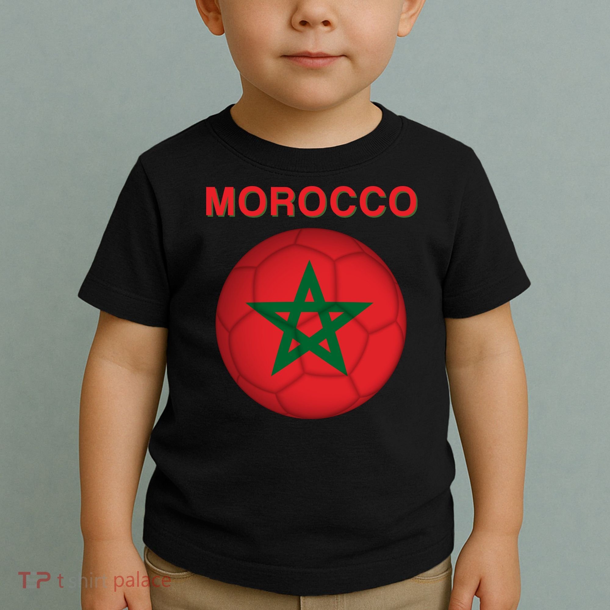 Morocco Soccer Football Moroccan Flag Gift Toddler T-Shirt