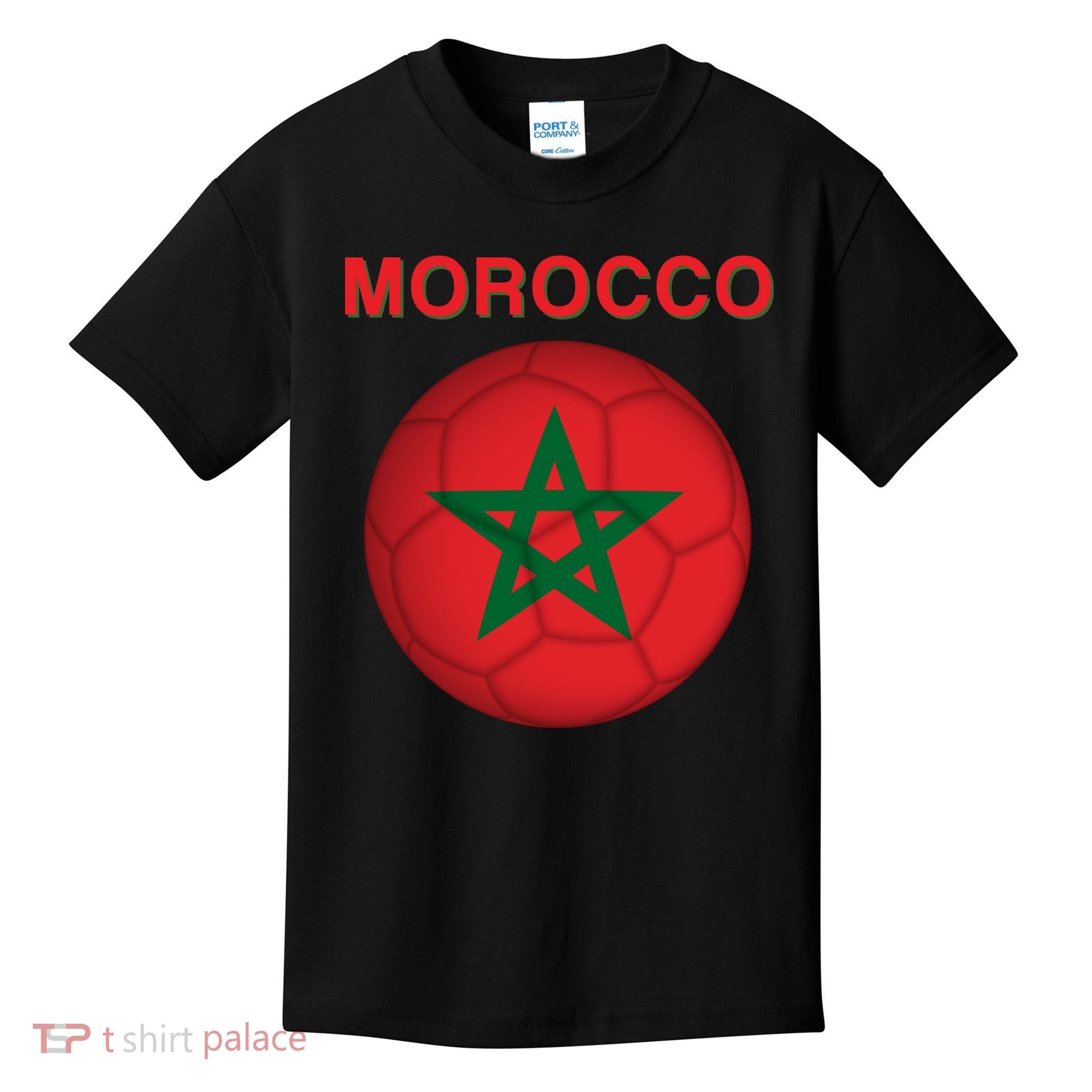 Morocco Soccer Football Moroccan Flag Gift Kids T-Shirt