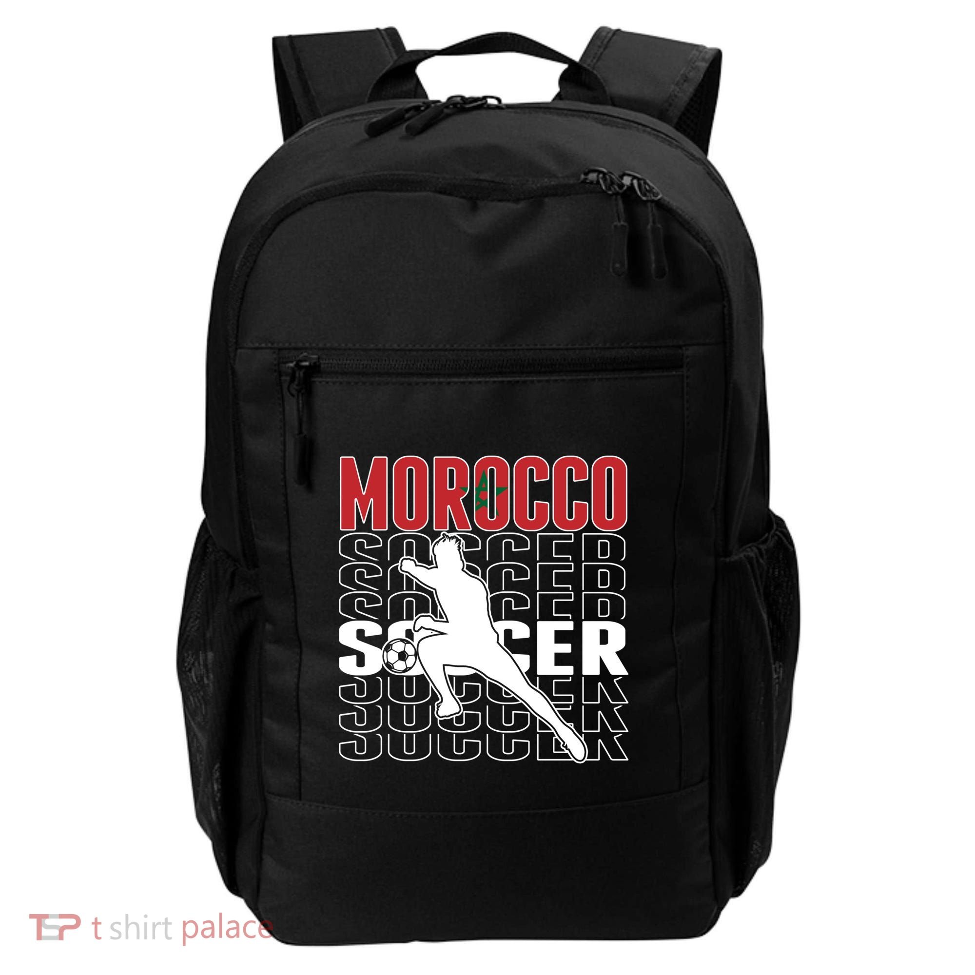 Morocco Soccer Fans Jersey Cool Gift Moroccan Flag Football Lovers Meaningful Gi Backpack