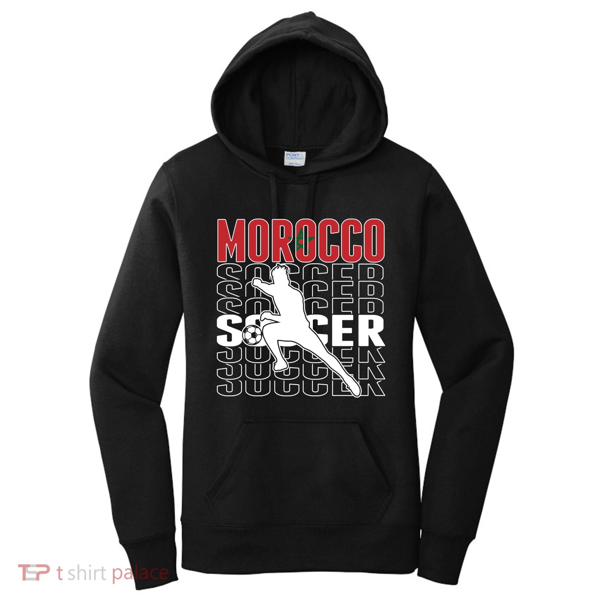 Morocco Soccer Fans Jersey Cool Gift Moroccan Flag Football Lovers Meaningful Gi Women's Hoodie