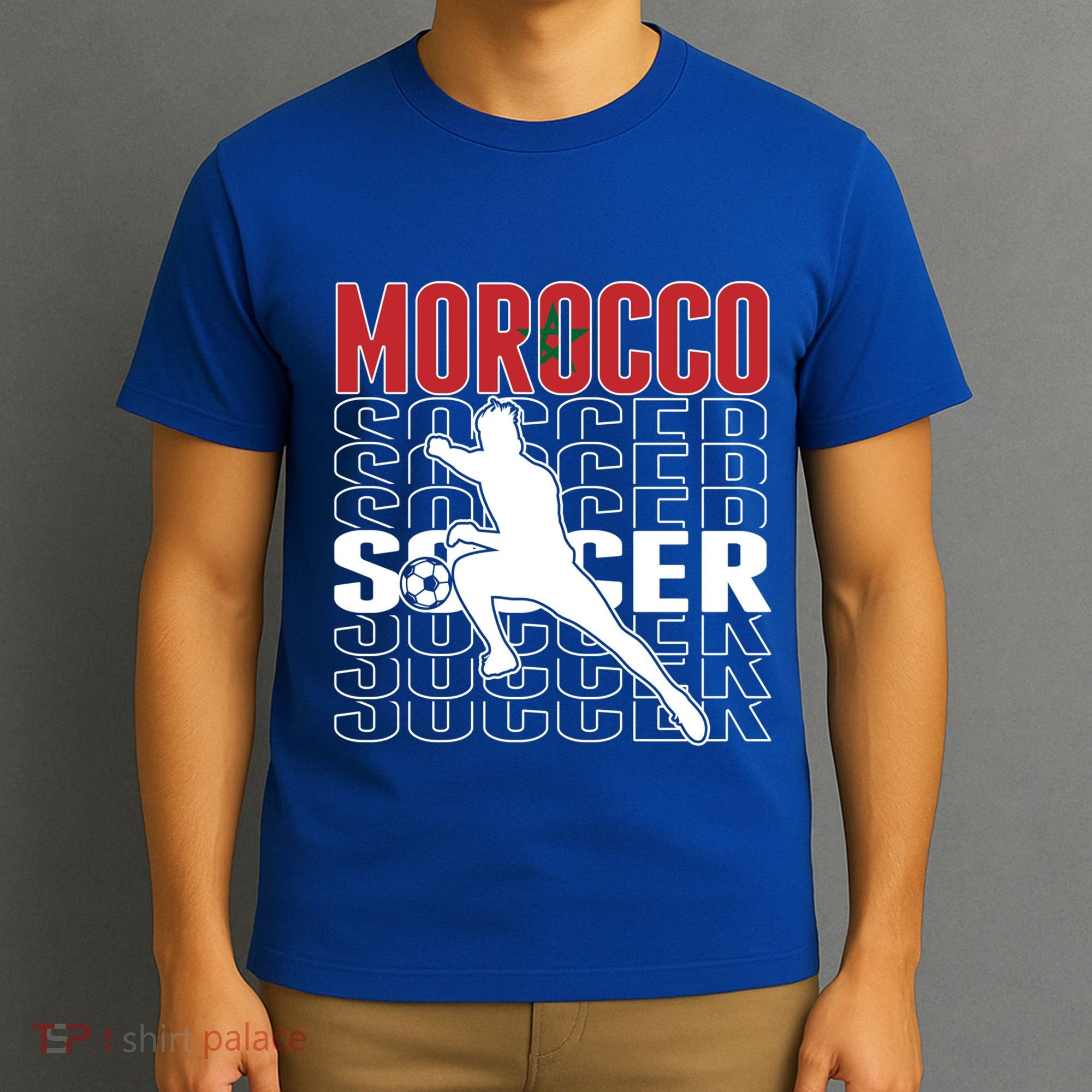 Morocco Soccer Fans Jersey Cool Gift Moroccan Flag Football Lovers Meaningful Gi T-Shirt