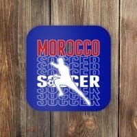 Morocco Soccer Fans Jersey Cool Gift Moroccan Flag Football Lovers Meaningful Gi Coaster thumb 0