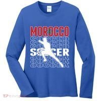 Morocco Soccer Fans Jersey Cool Gift Moroccan Flag Football Lovers Meaningful Gi Women's Long Sleeve Shirt thumb 0