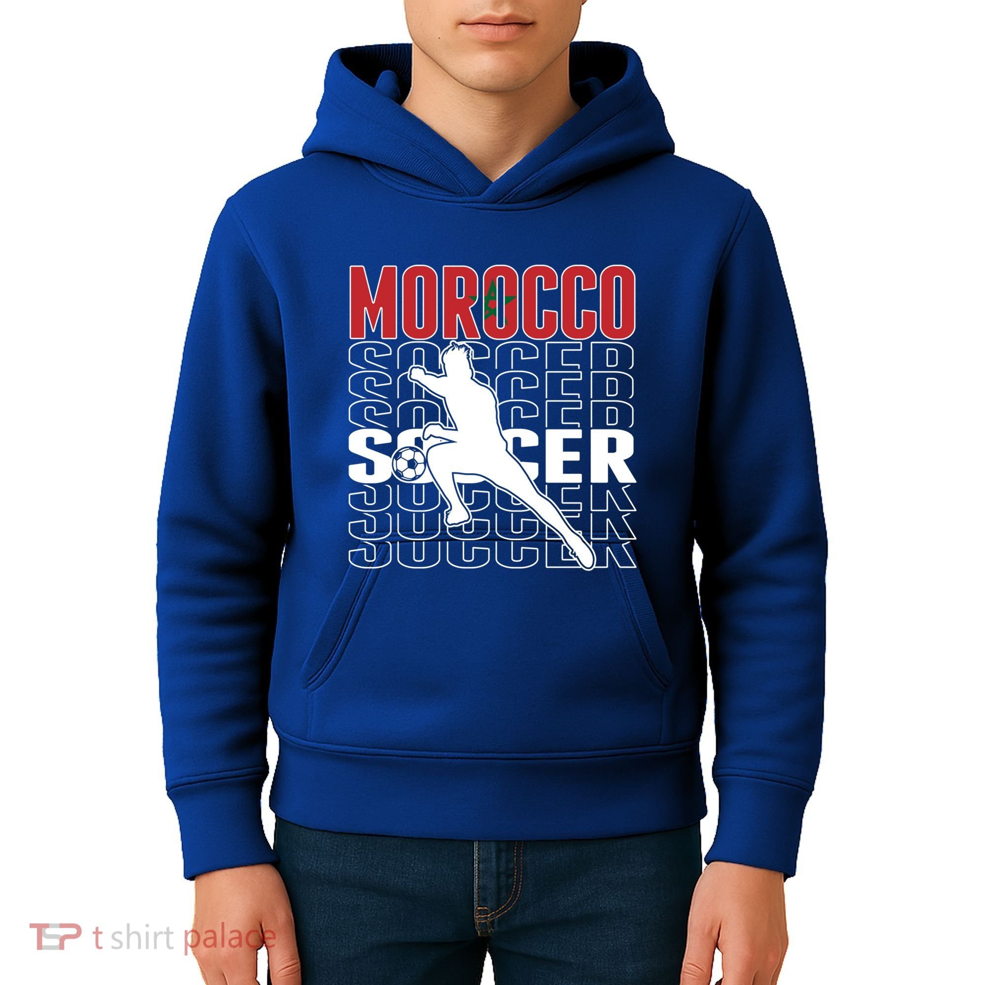 Morocco Soccer Fans Jersey Cool Gift Moroccan Flag Football Lovers Meaningful Gi Kids Hoodie