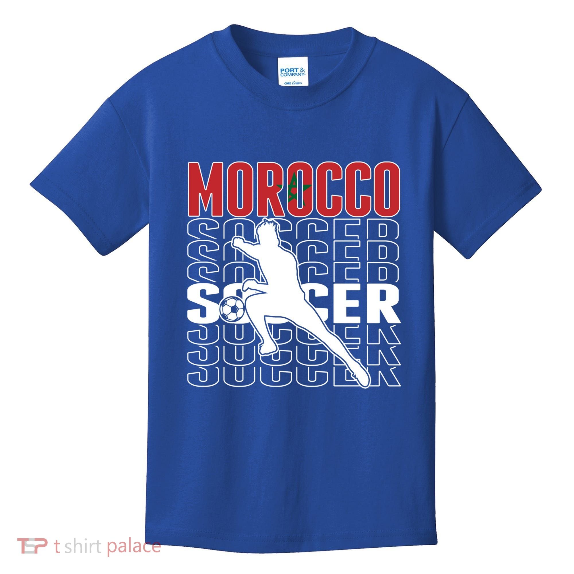 Morocco Soccer Fans Jersey Cool Gift Moroccan Flag Football Lovers Meaningful Gi Kids T-Shirt