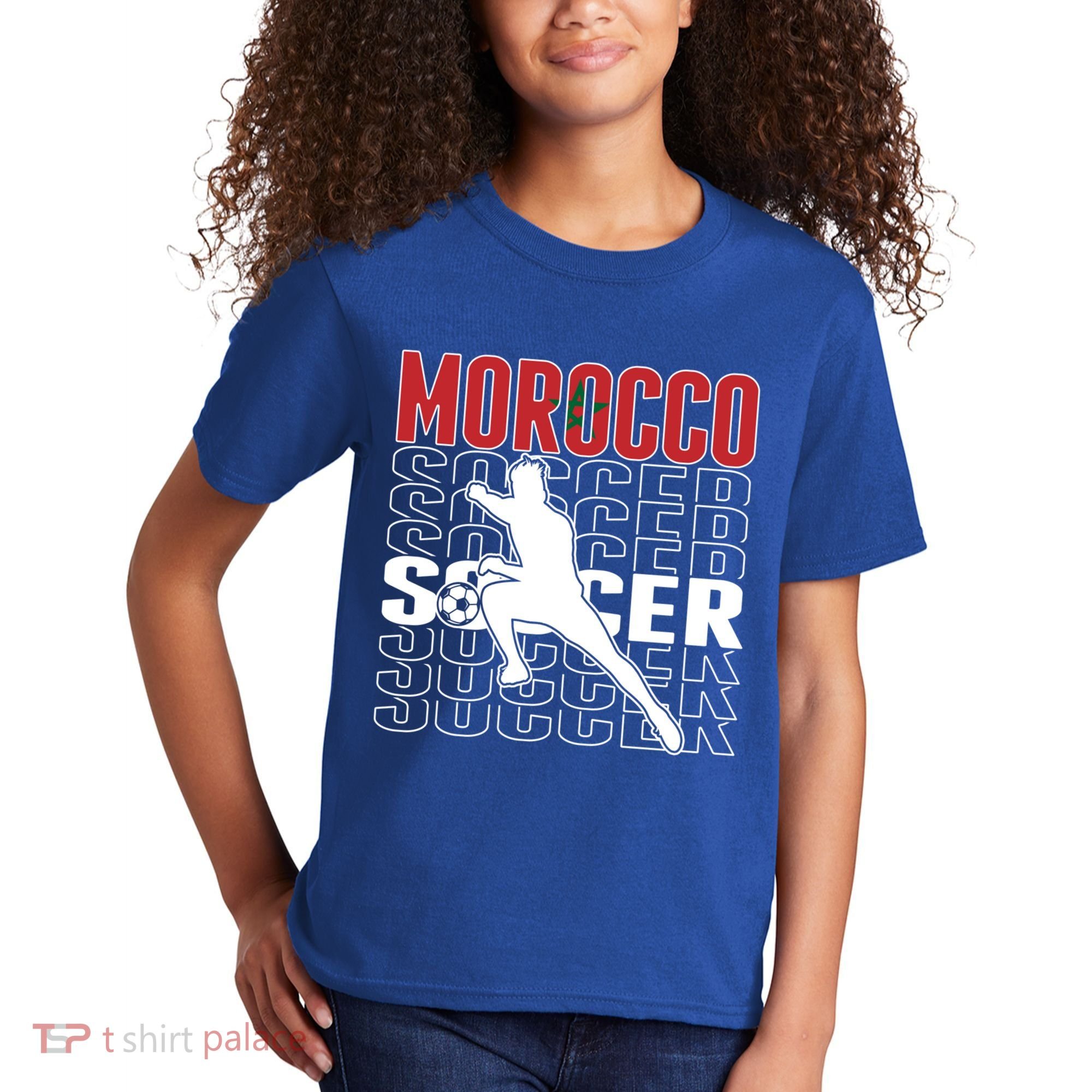 Morocco Soccer Fans Jersey Cool Gift Moroccan Flag Football Lovers Meaningful Gi Kids T-Shirt