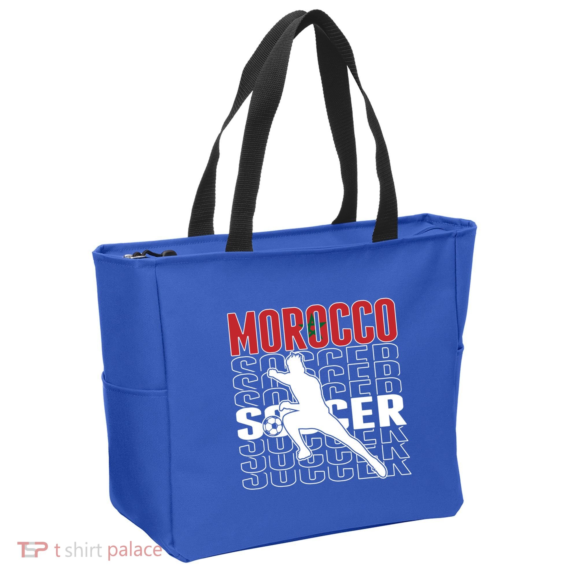 Morocco Soccer Fans Jersey Cool Gift Moroccan Flag Football Lovers Meaningful Gi Tote Bag