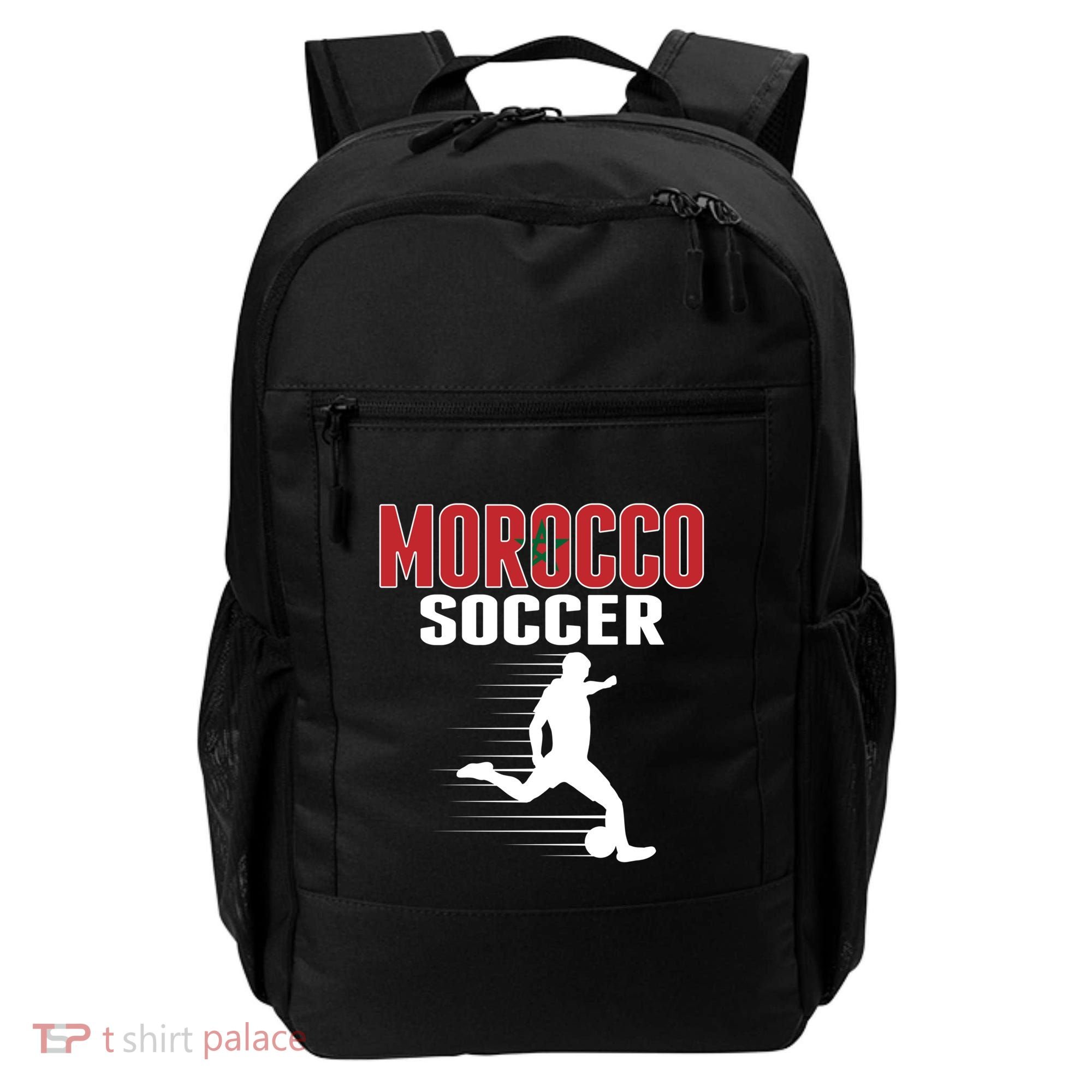 Morocco Soccer Fans Jersey Gift Moroccan Flag Football Lovers Gift Backpack