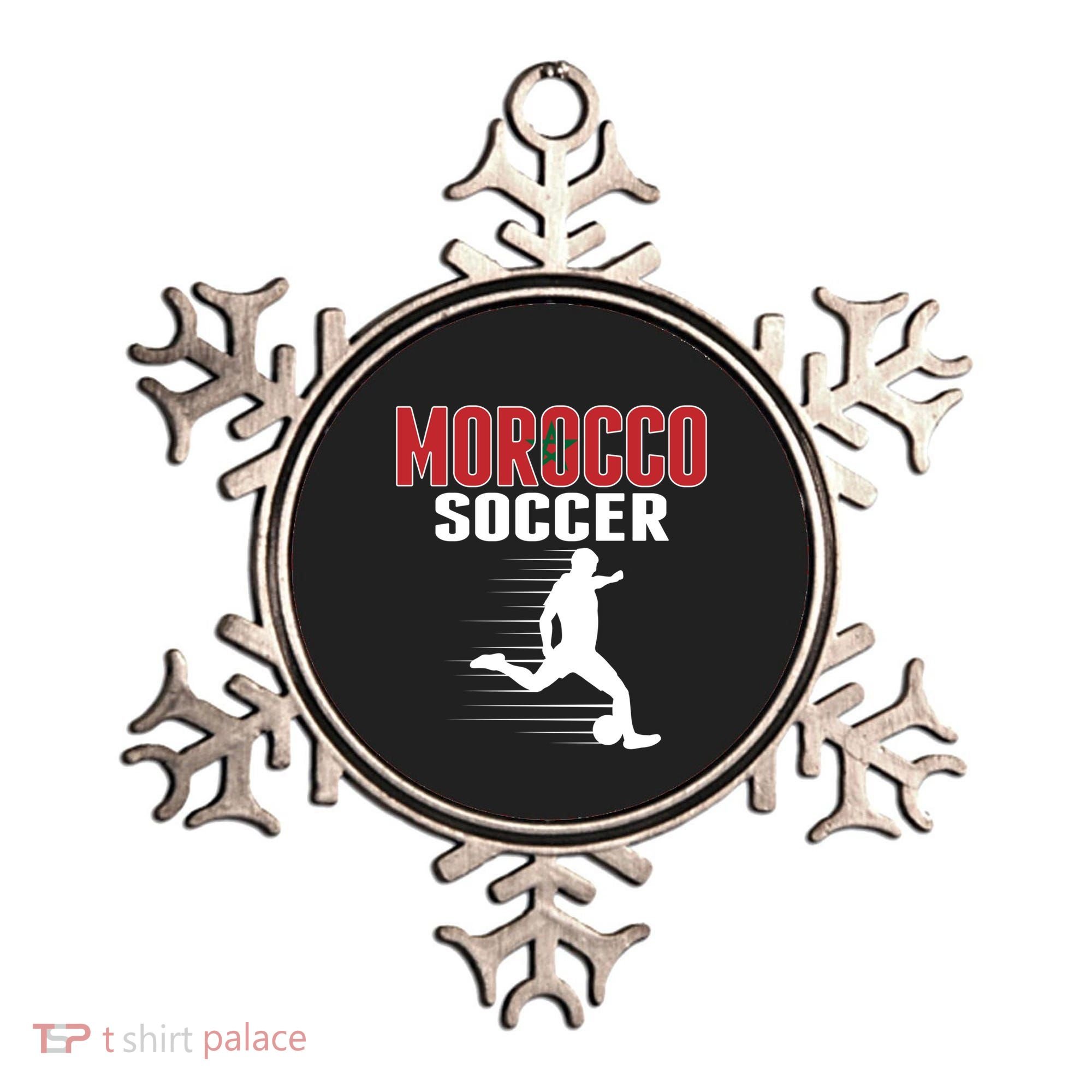 Morocco Soccer Fans Jersey Gift Moroccan Flag Football Lovers Gift Ornament