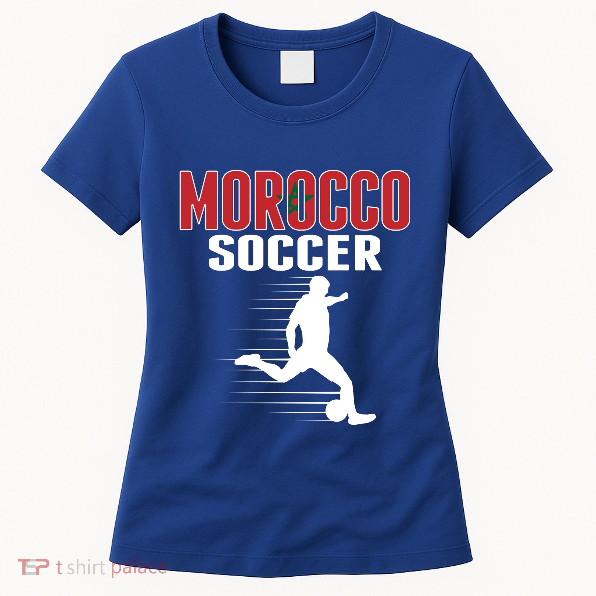 Morocco Soccer Fans Jersey Gift Moroccan Flag Football Lovers Gift Women's T-Shirt
