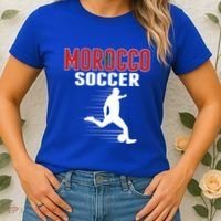 Morocco Soccer Fans Jersey Gift Moroccan Flag Football Lovers Gift Women's T-Shirt thumb 2