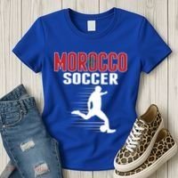 Morocco Soccer Fans Jersey Gift Moroccan Flag Football Lovers Gift Women's T-Shirt thumb 3