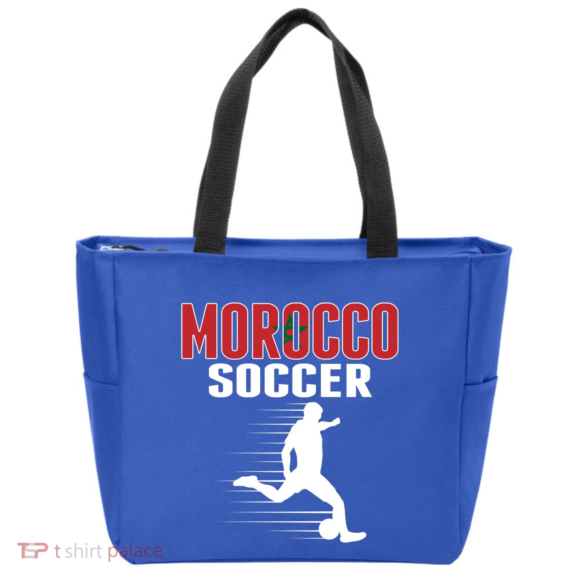 Morocco Soccer Fans Jersey Gift Moroccan Flag Football Lovers Gift Tote Bag