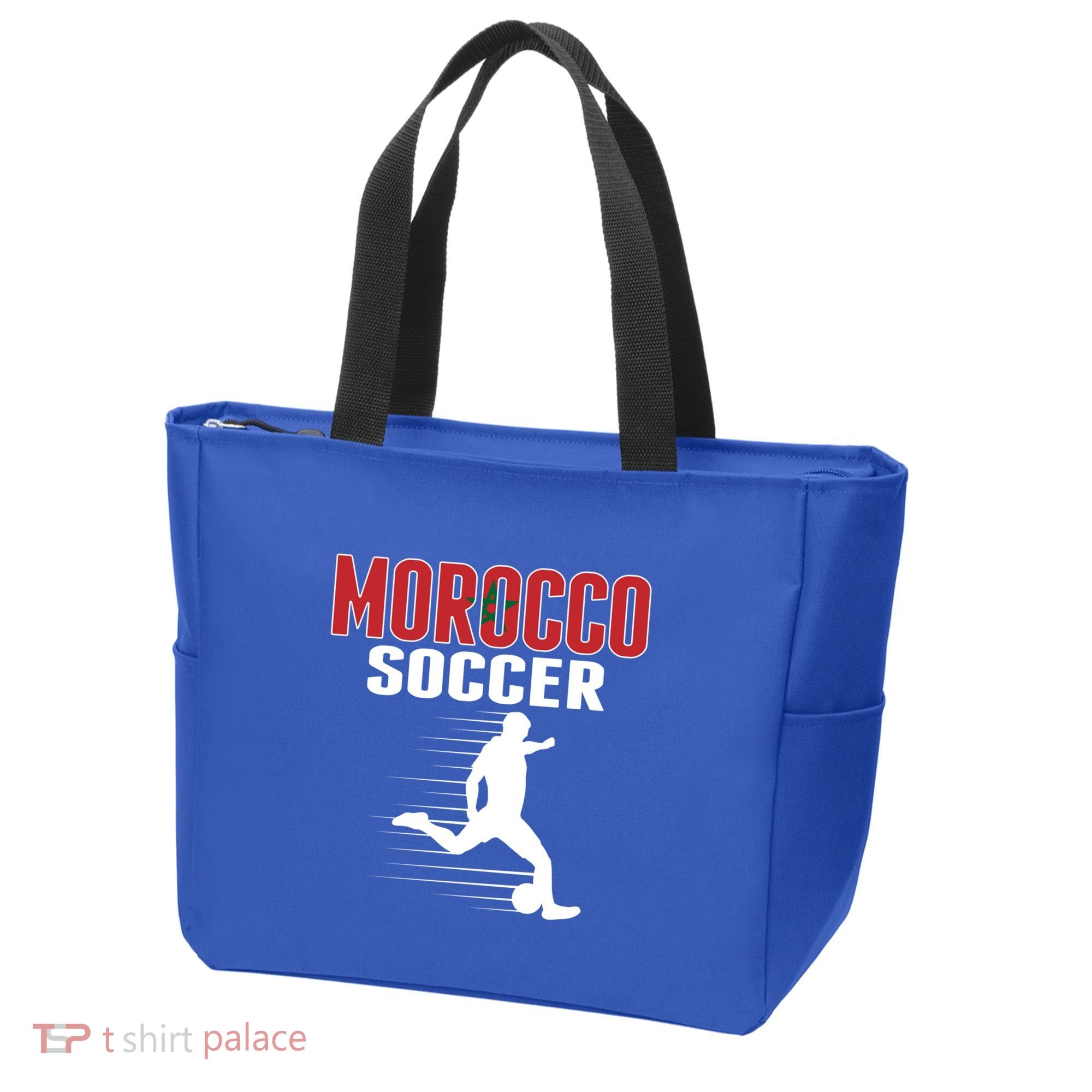 Morocco Soccer Fans Jersey Gift Moroccan Flag Football Lovers Gift Tote Bag