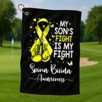 My Son's Fight Is My Fight Spina Bifida Awareness Golf Towel thumb 1