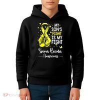 My Son's Fight Is My Fight Spina Bifida Awareness Kids Hoodie thumb 4