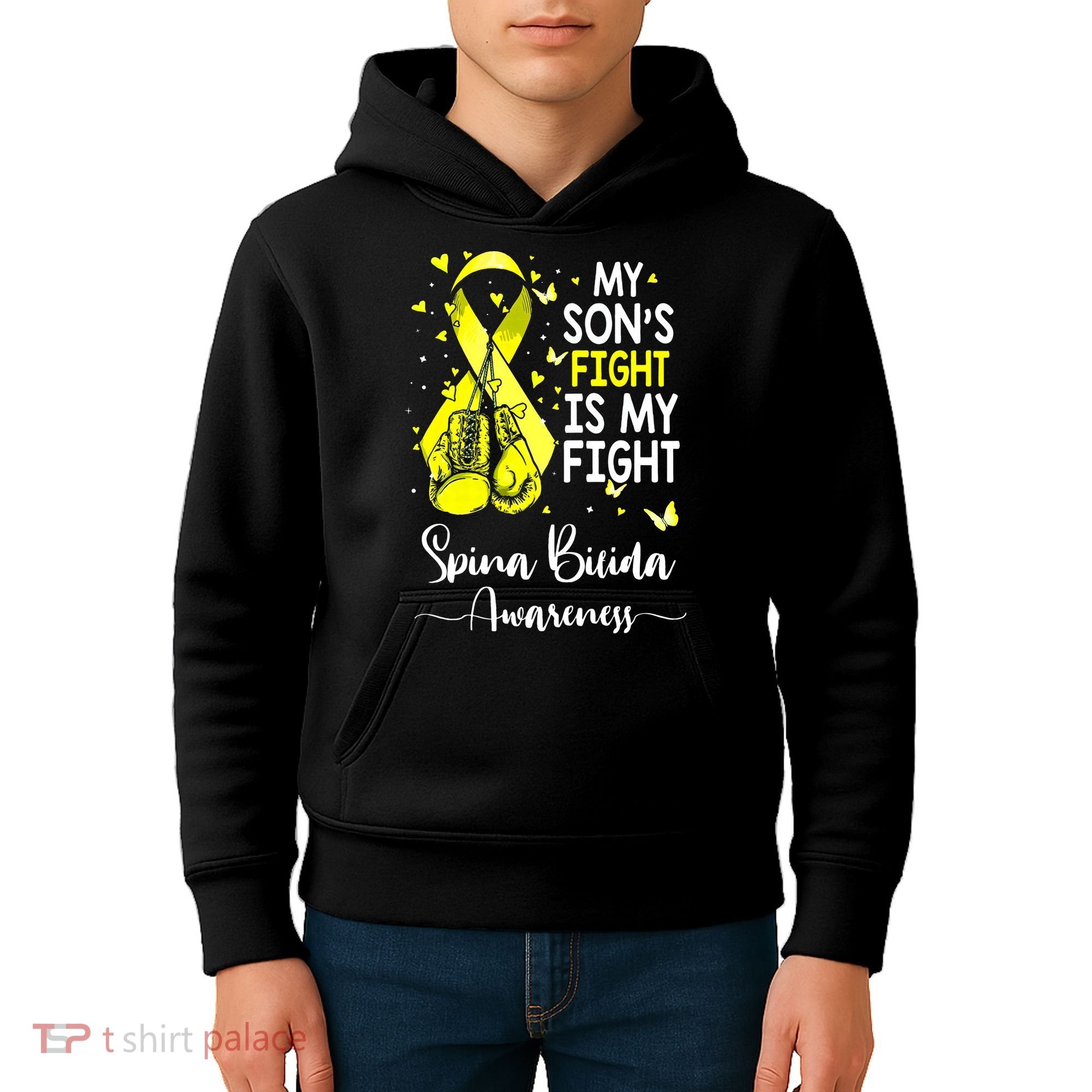 My Son's Fight Is My Fight Spina Bifida Awareness Kids Hoodie