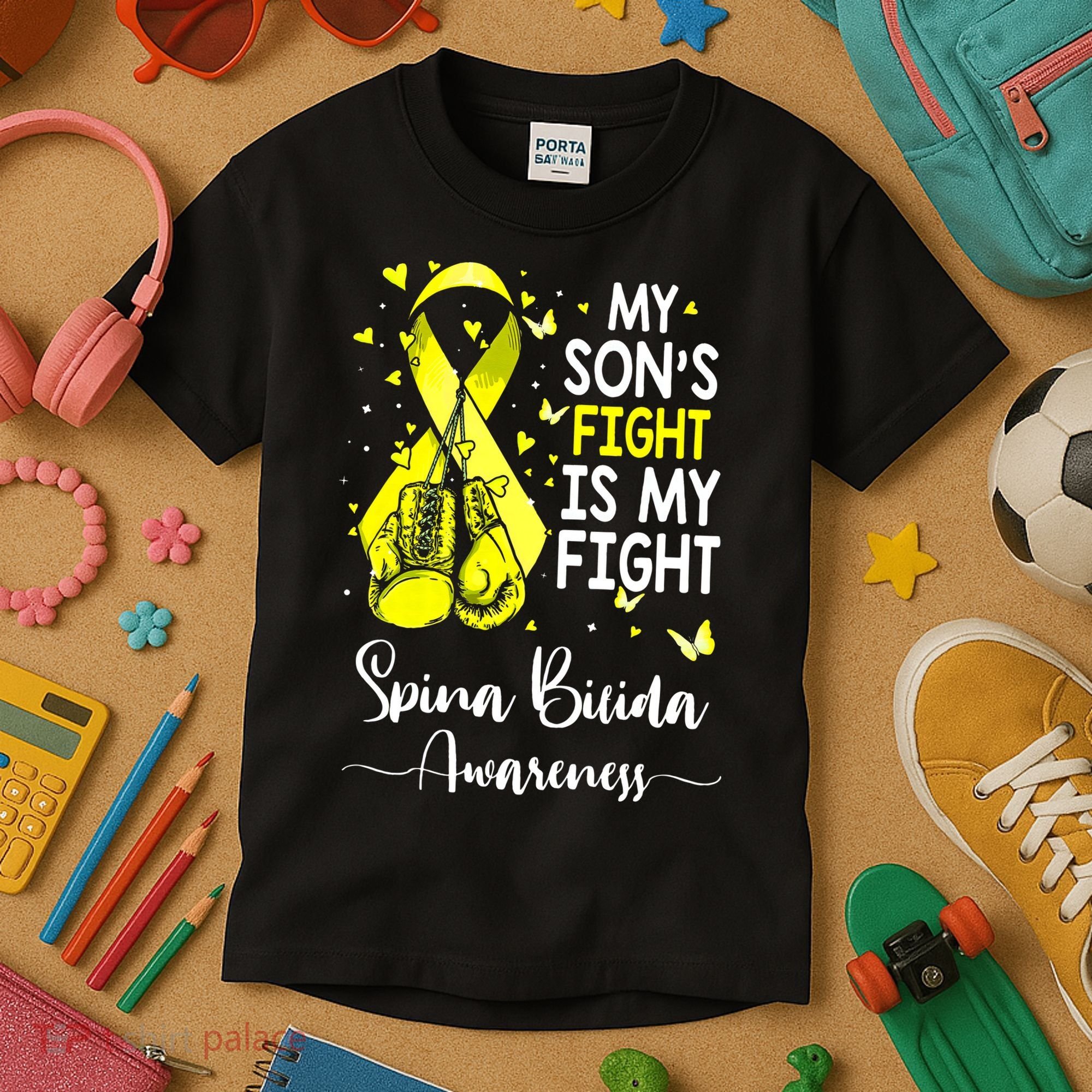 My Son's Fight Is My Fight Spina Bifida Awareness Kids T-Shirt