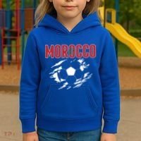 Morocco Soccer Fans Jersey Gift Moroccan Football Supporters Funny Gift Kids Hoodie thumb 3