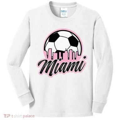 Miami Soccer Fans Related Products Kids Long Sleeve Shirt
