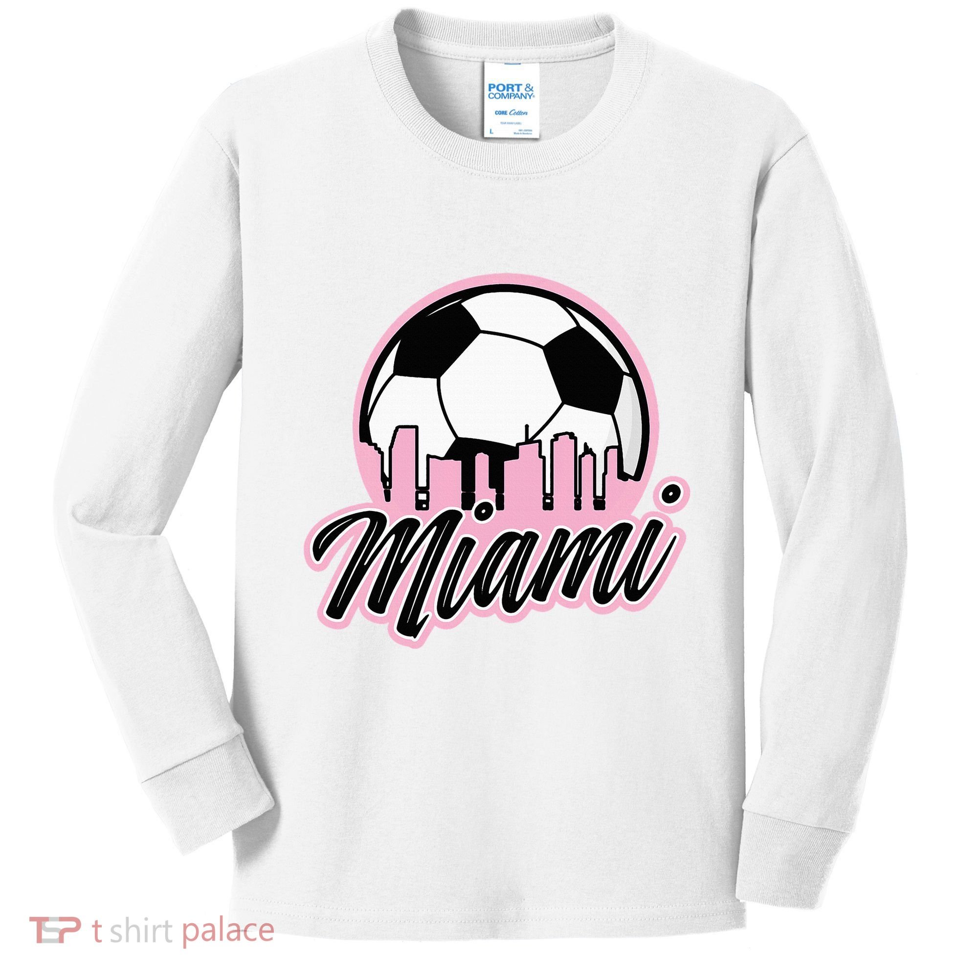 Miami Soccer Fans Related Products Kids Long Sleeve Shirt