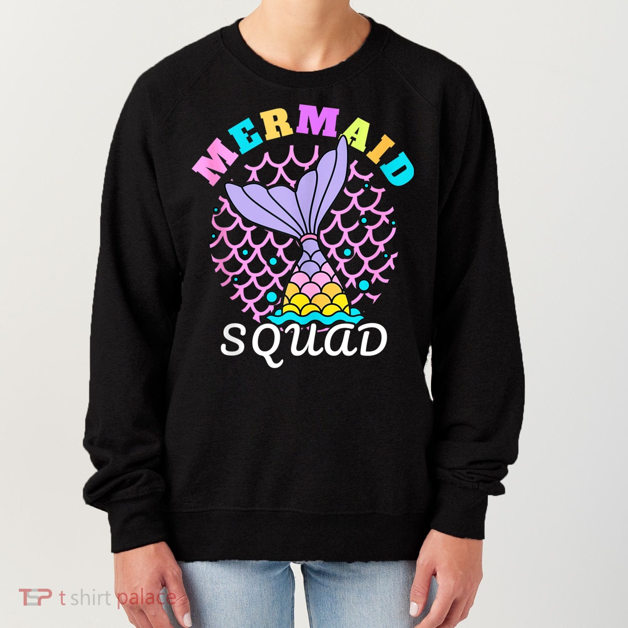 Mermaid Squad Funny Birthday Party Womens Family Women's Sweatshirt