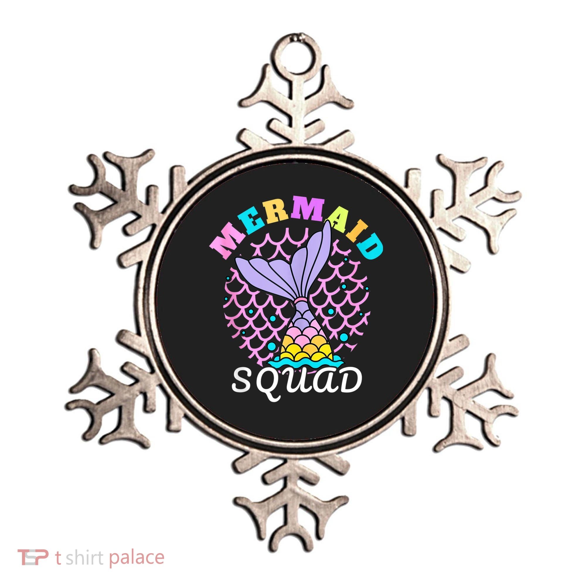 Mermaid Squad Funny Birthday Party Womens Family Ornament