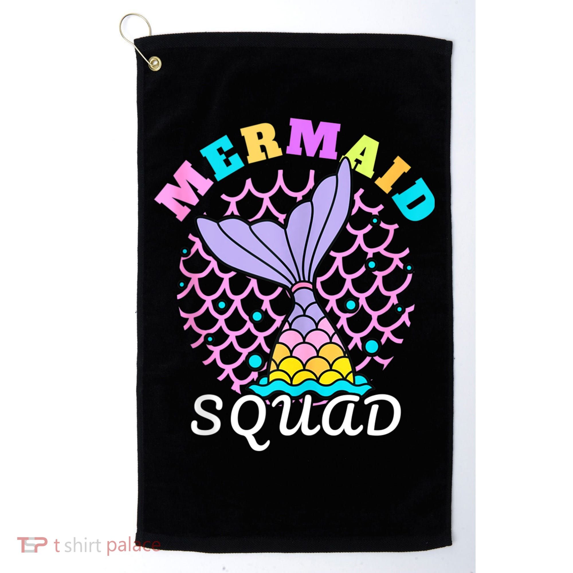 Mermaid Squad Funny Birthday Party Womens Family Golf Towel
