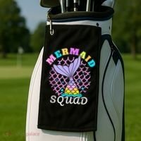 Mermaid Squad Funny Birthday Party Womens Family Golf Towel thumb 2