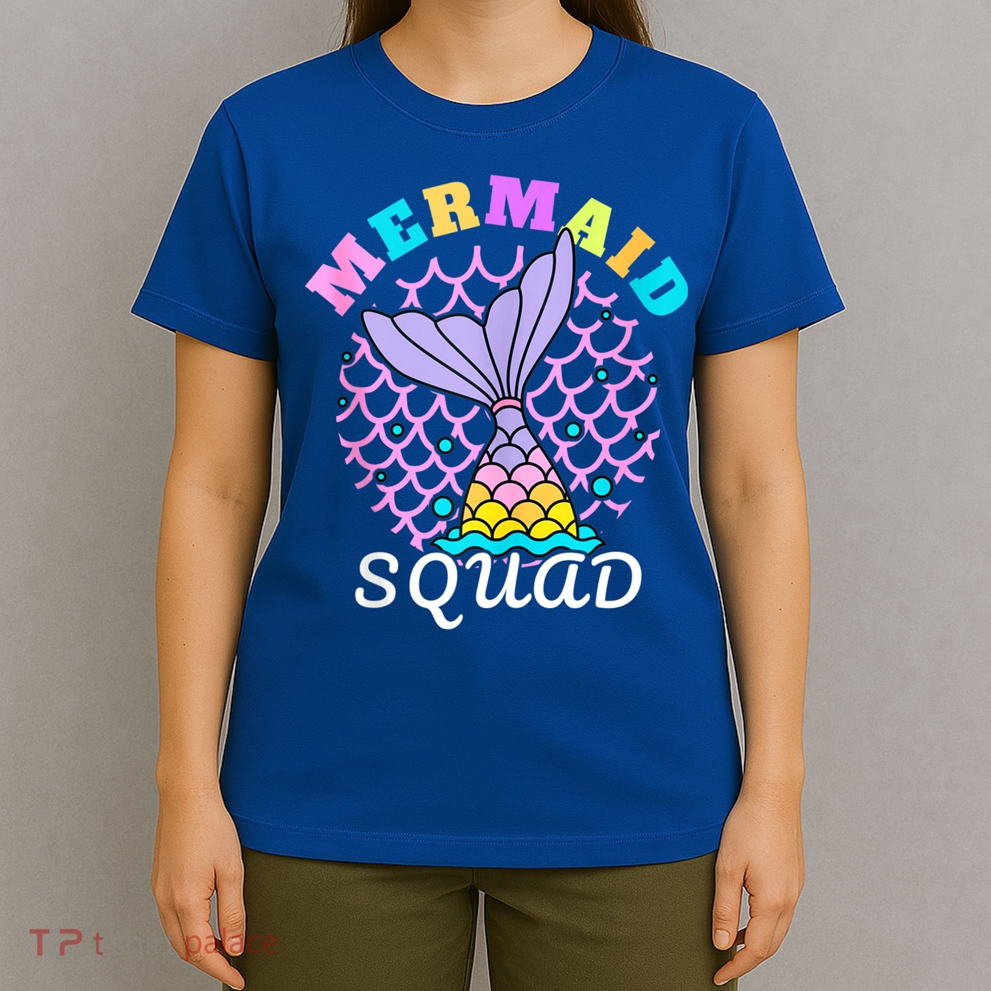 Mermaid Squad Funny Birthday Party Womens Family T-Shirt