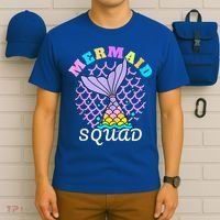 Mermaid Squad Funny Birthday Party Womens Family T-Shirt thumb 6